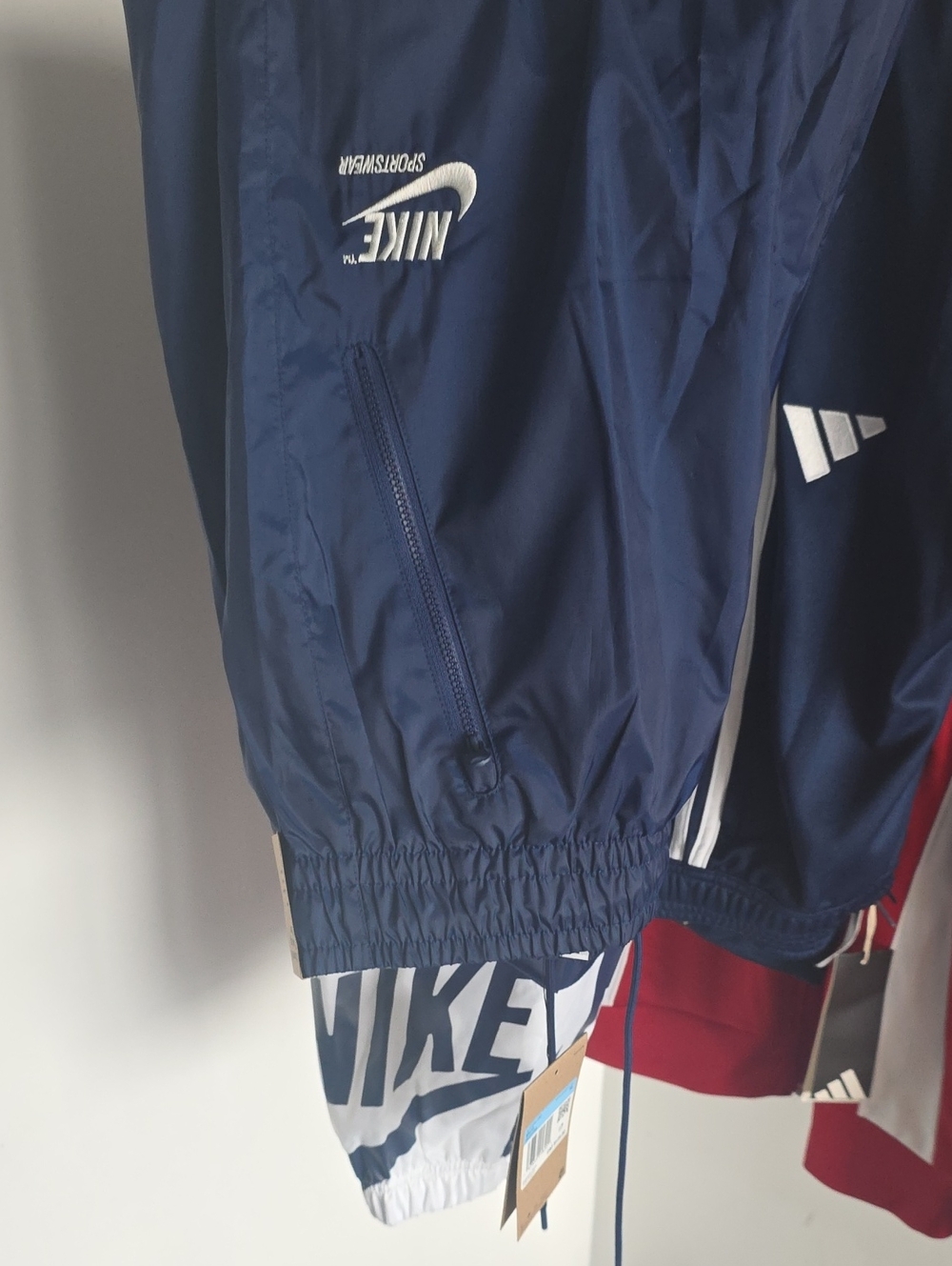 Nike Navy and White Athletic Windbreaker Jacket
